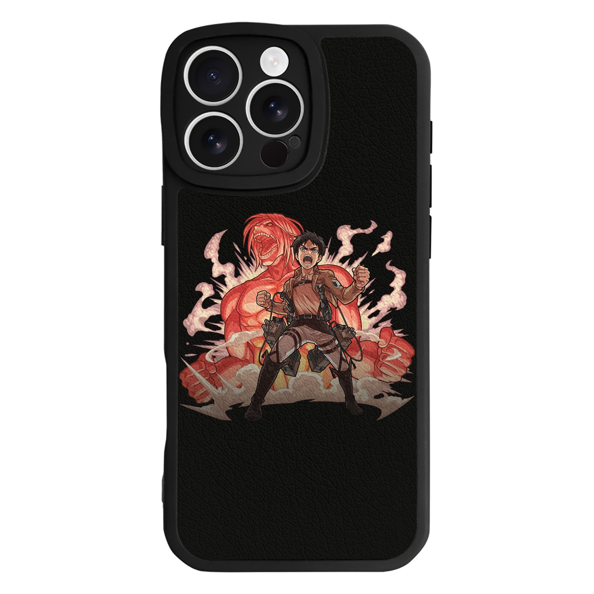 （画像用） 進撃の巨人 エレン･イェーガー Attack on Titan Eren Jäger 【iPhone 16シリーズ対応】シリコンスマホケース（レザー調） 材質：シリコン